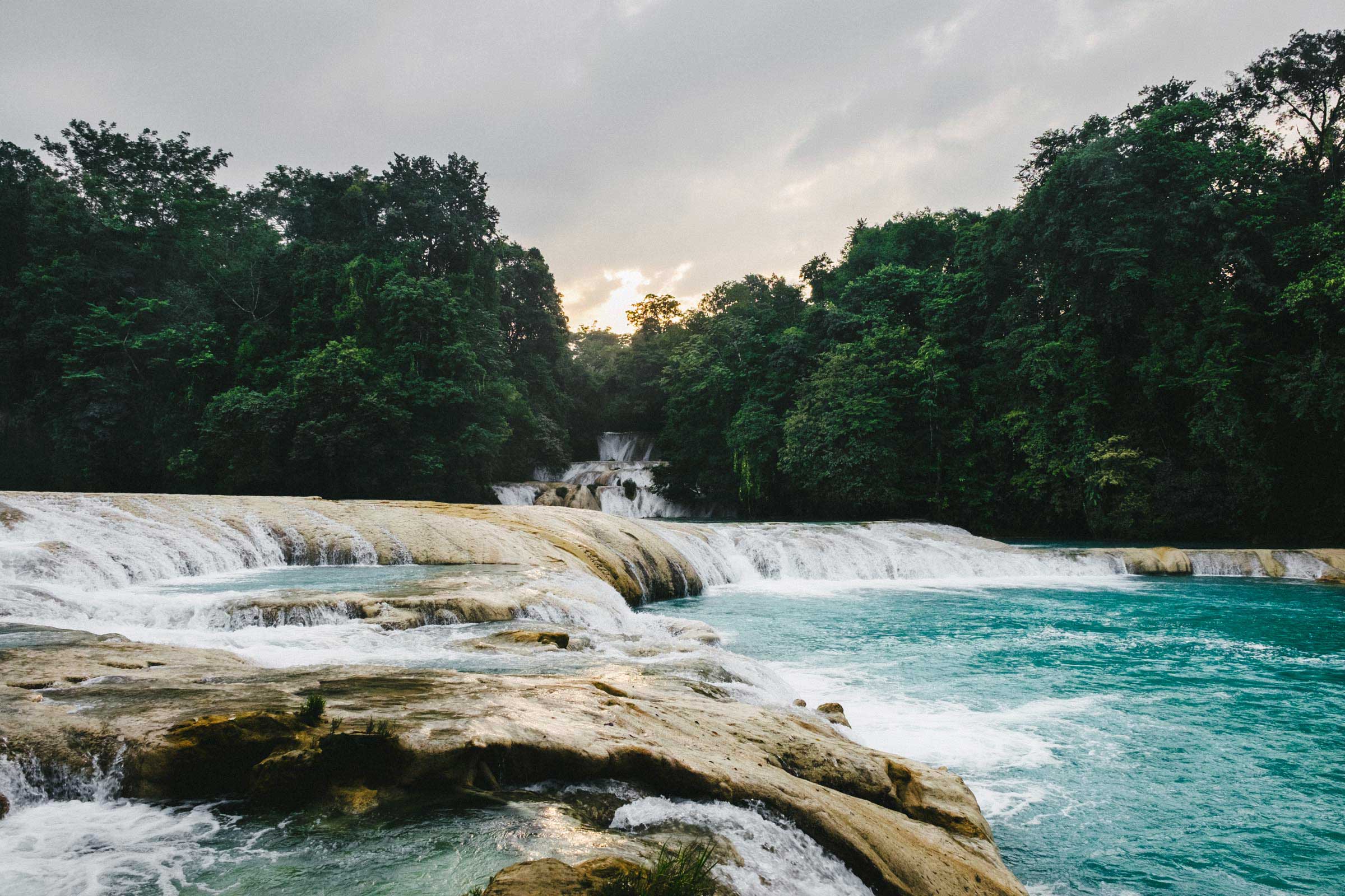 The cascades and pools of Agua Azul