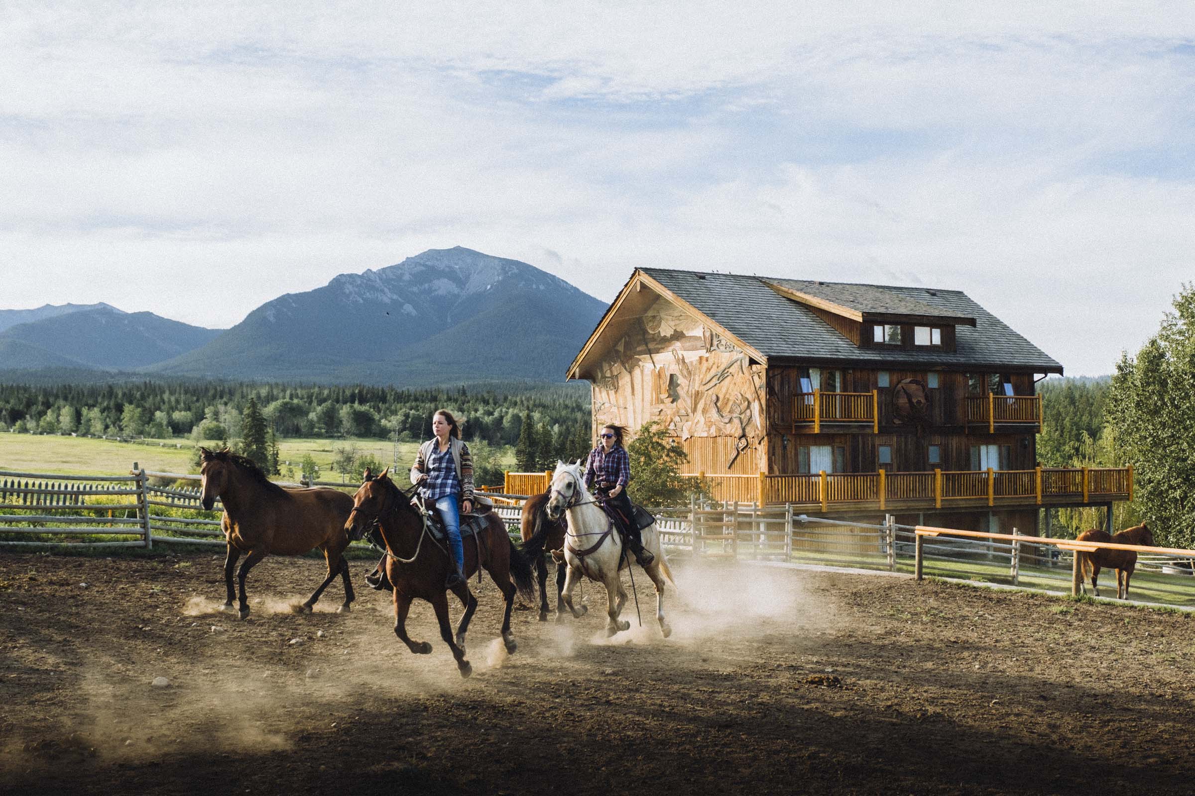 Riding horses at Echo Valley Ranch