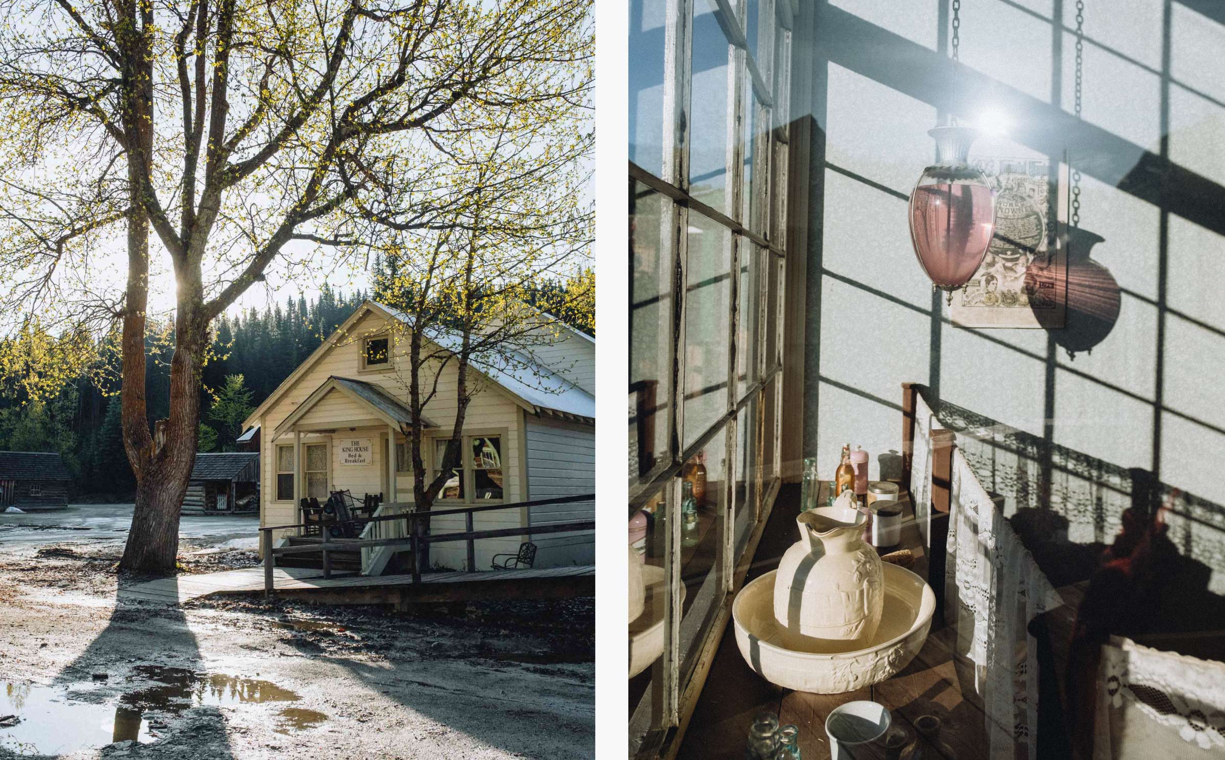 Morning scenes in the little historic gold rush town of Barkerville, BC