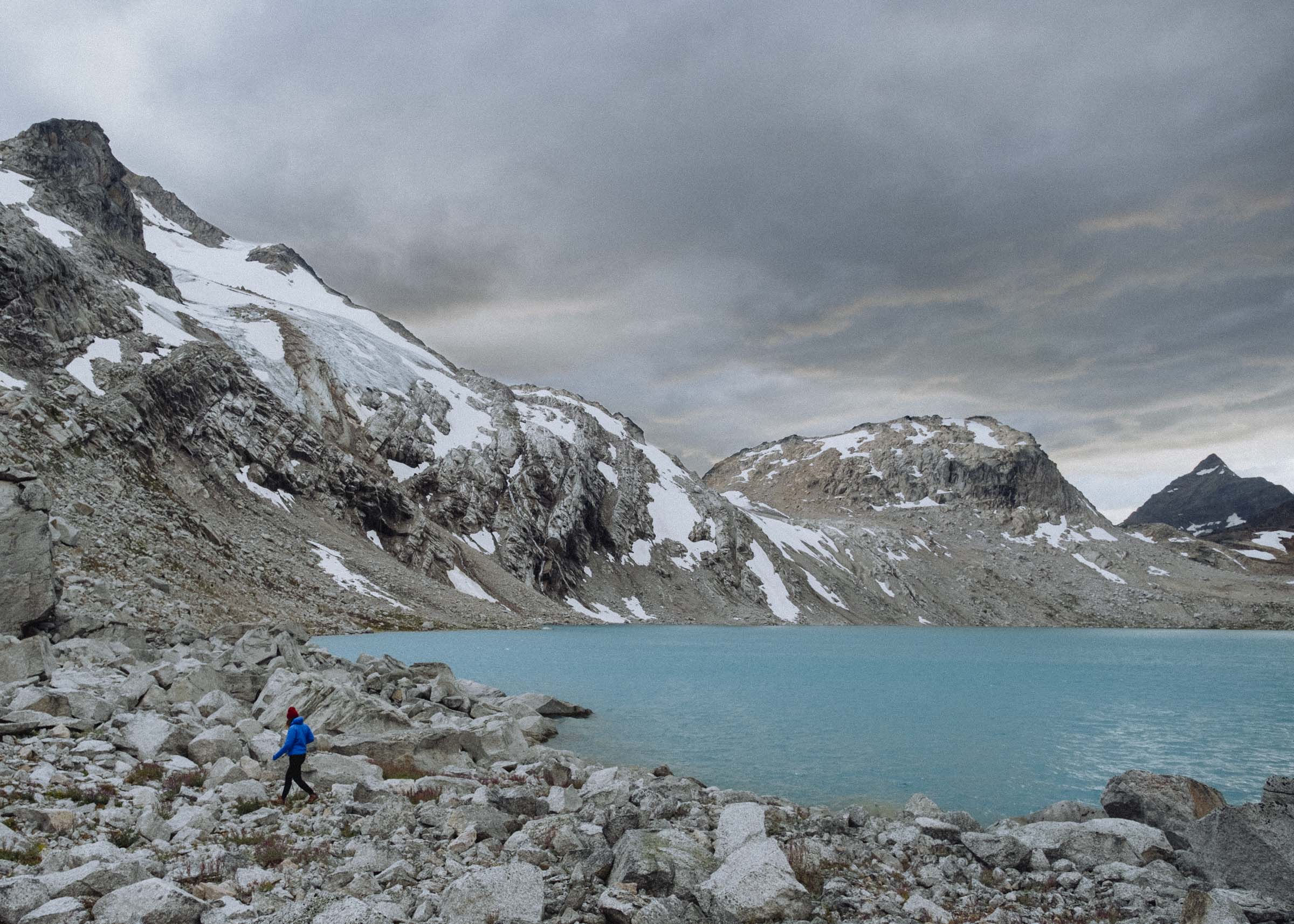 Hopping on rocks up at Thunderwater Lake in BC's Purcell Range