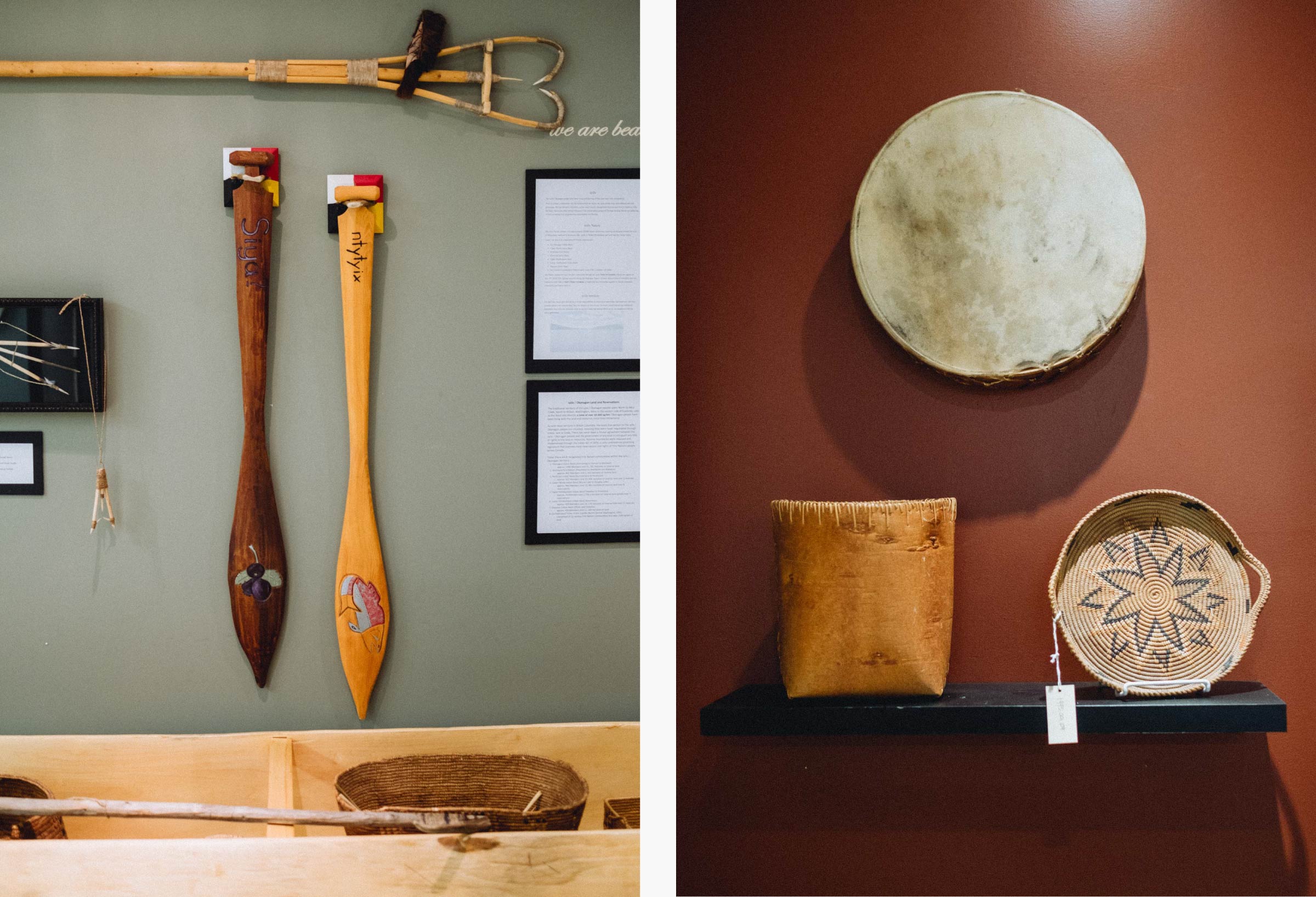 Cultural artifacts at the Sncewips Heritage Museum in West Kelowna