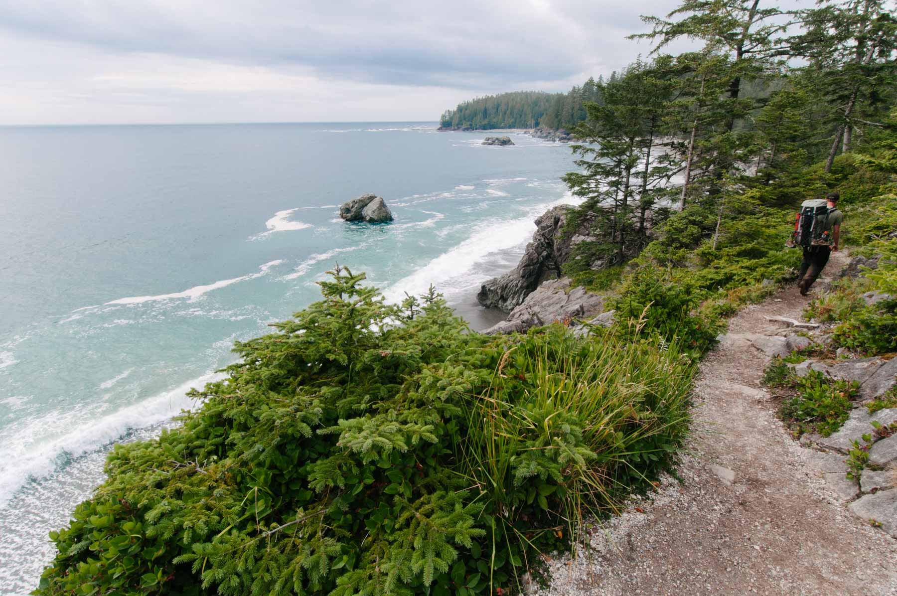 Hiking above the thundering coast of Vancouver Island
