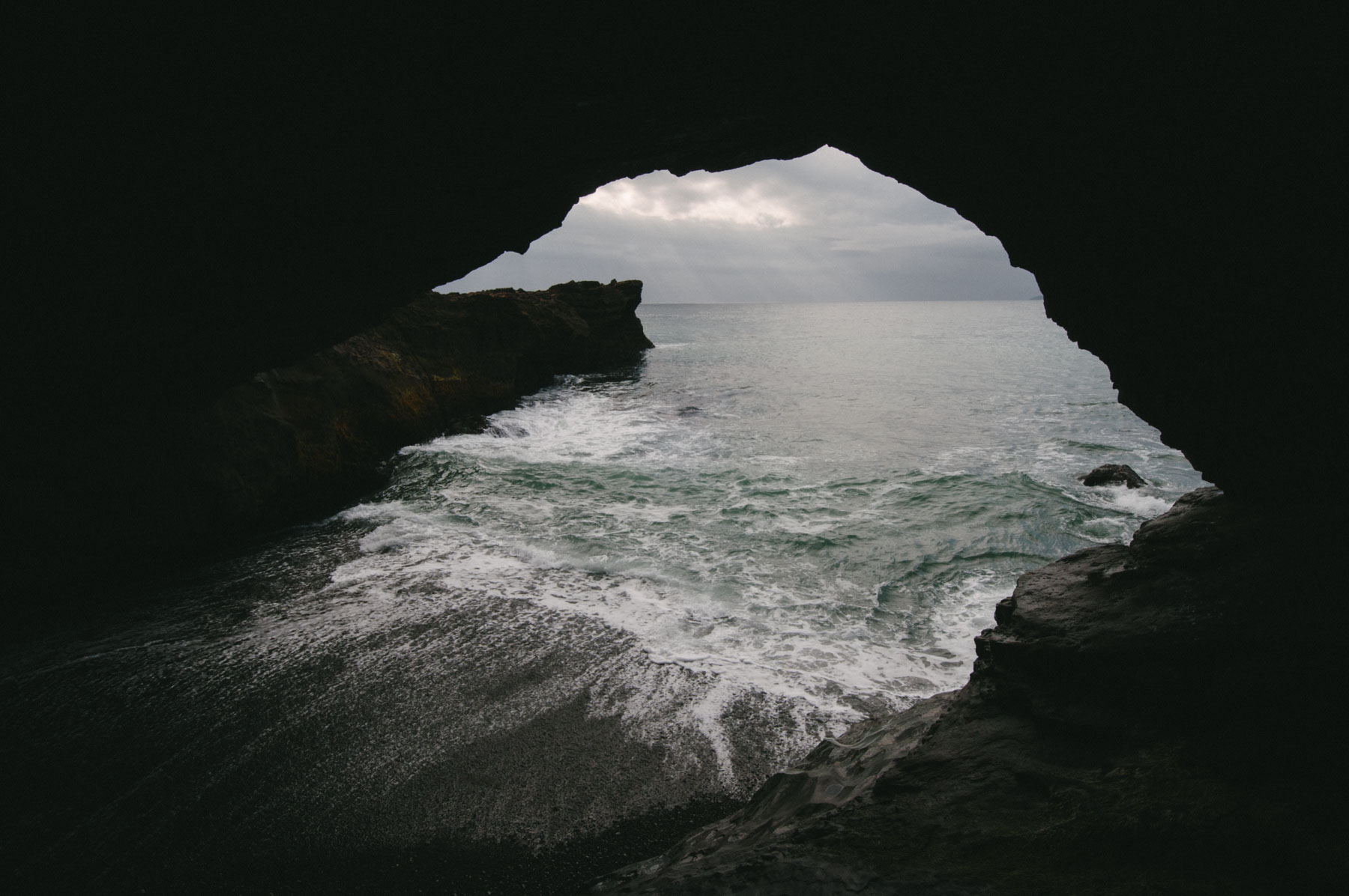 In a sea cave on the West Coast Trail